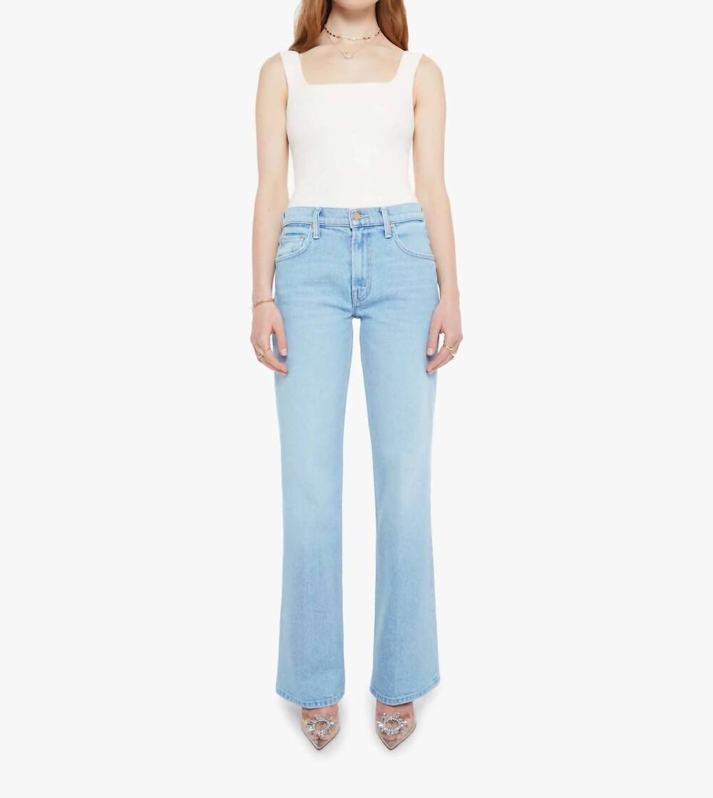 NEW MOTHER bookie sneak bootcut jeans in cool as a cat